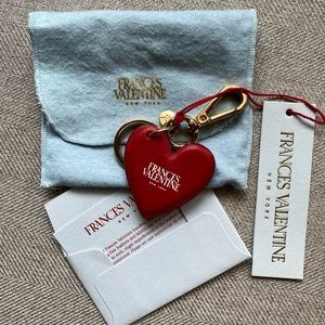 NWT Frances Valentine Nappa Leather Heart Keychain